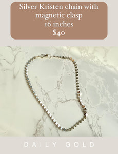 Sterling Silver Kristen Chain with Magnetic Clasp - 16