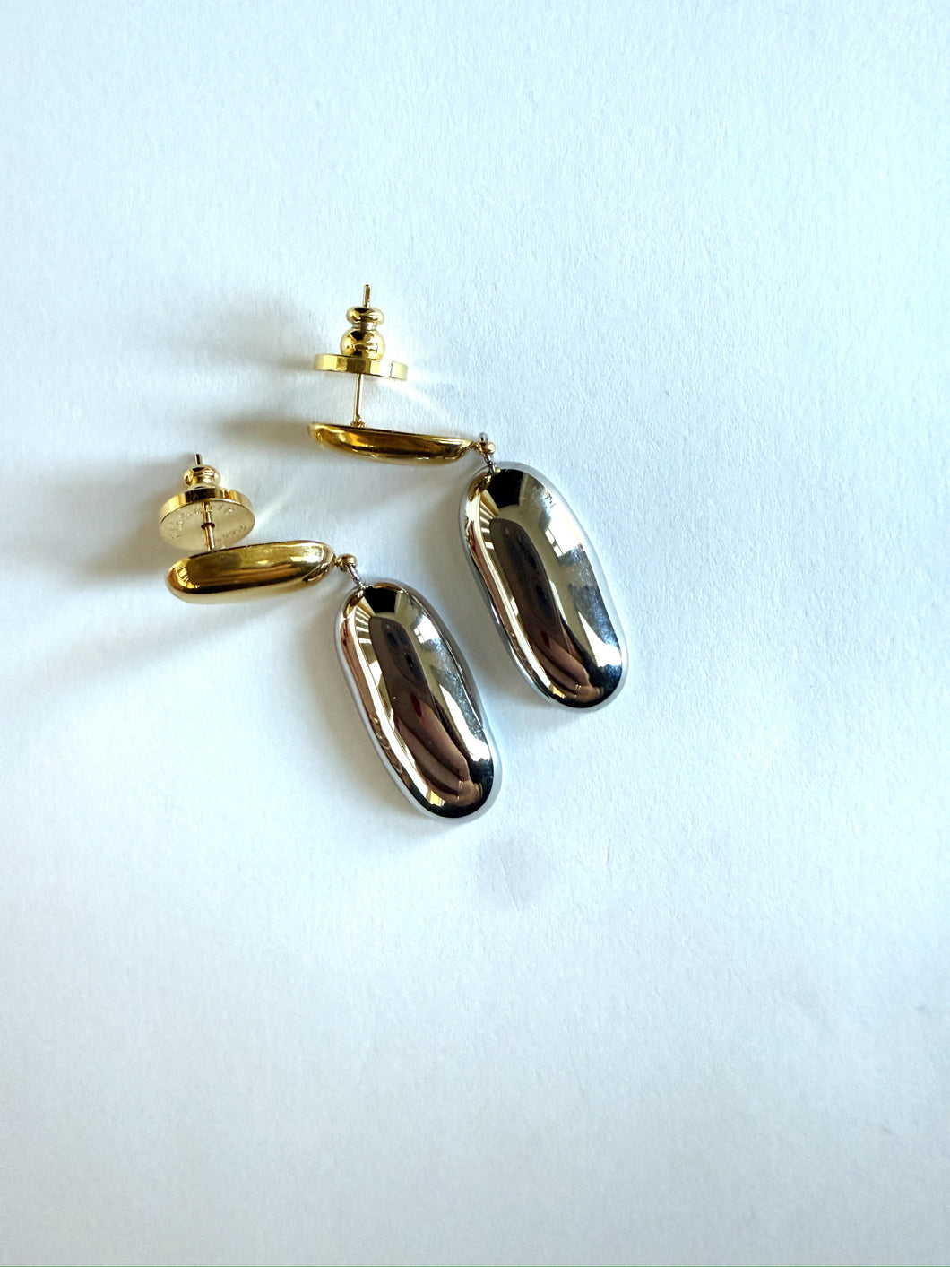 Mixed Metal Drop Earrings