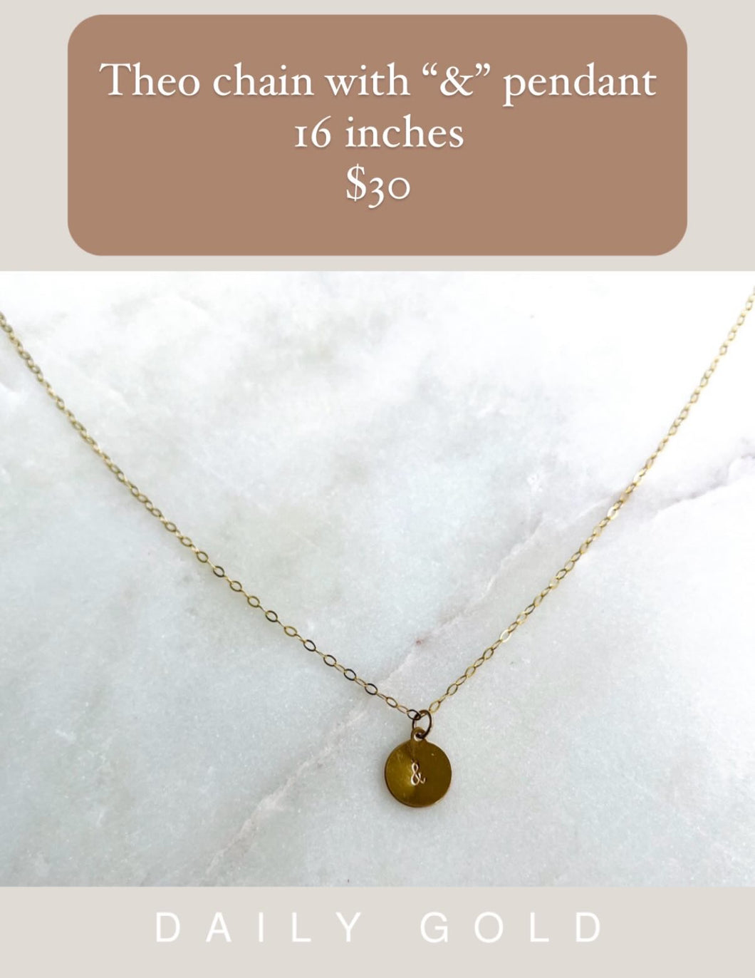 Theo Pendant Necklace - 16 inches