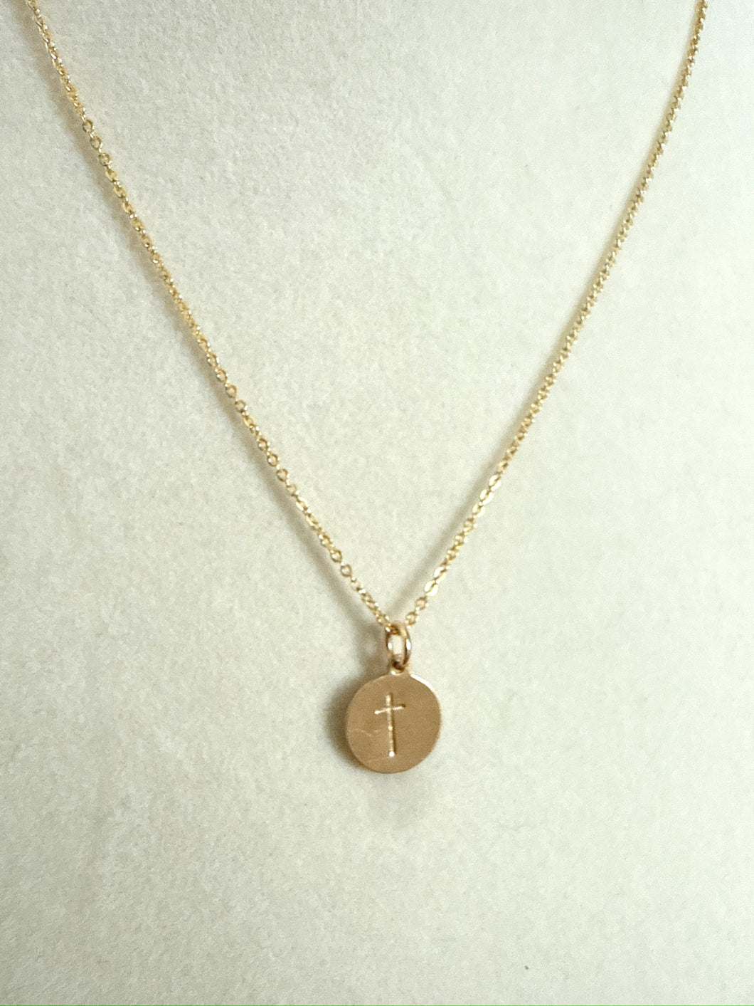 Stamped Cross Pendant Necklace