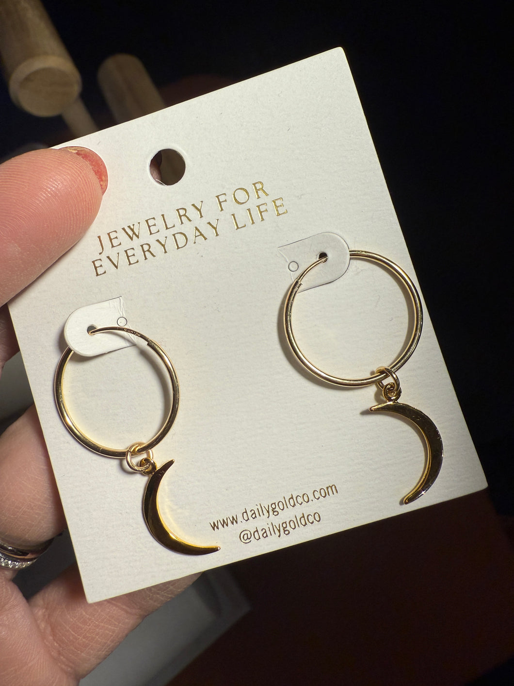 Moon Hoop Earrings