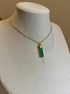 Whisper Chain with Emerald Pendant - 18 inches