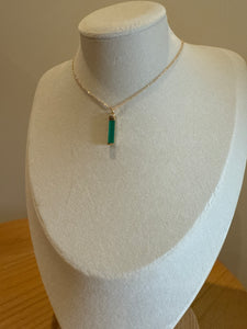 Whisper Chain with Emerald Pendant - 18 inches