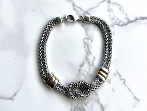 Baroque Silver Bracelet, 7.5 inches