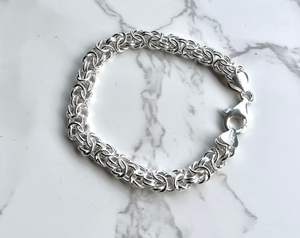 Silver Chain Bracelet, 7.5 inches