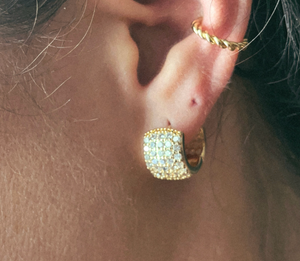 CZ Clicker Hoop Earrings