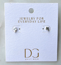 Load image into Gallery viewer, Sterling Silver Cross Stud Earrings
