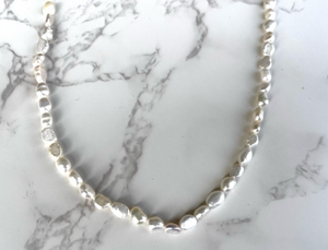 Baroque Pearl Necklace w/ Built In Extender, 17-19 inches