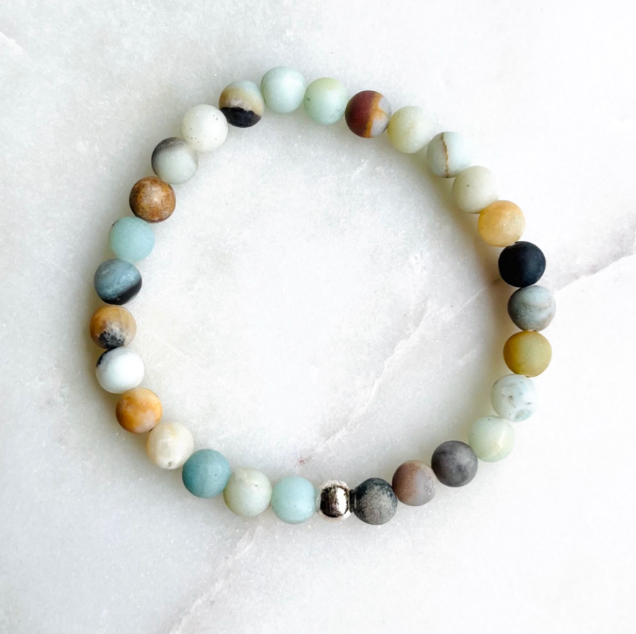 Stone Bead Bracelet - Green Multi Color