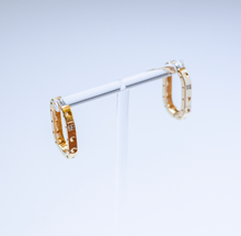 Load image into Gallery viewer, Rectangle CZ Hoops
