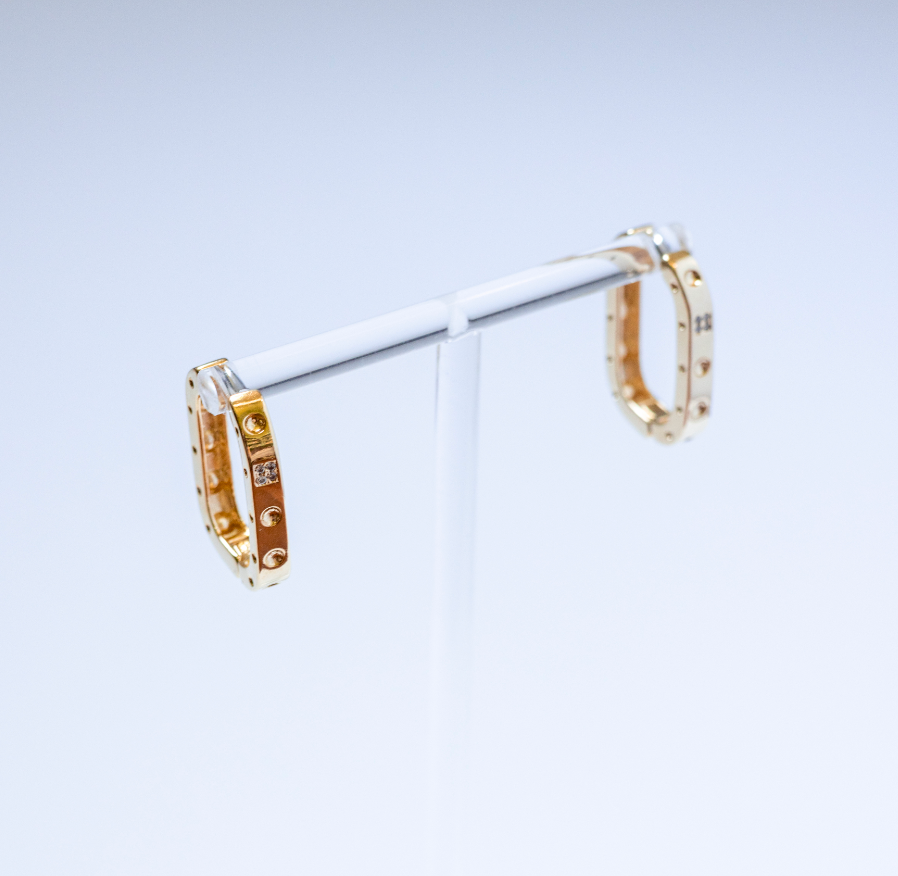 Rectangle CZ Hoops
